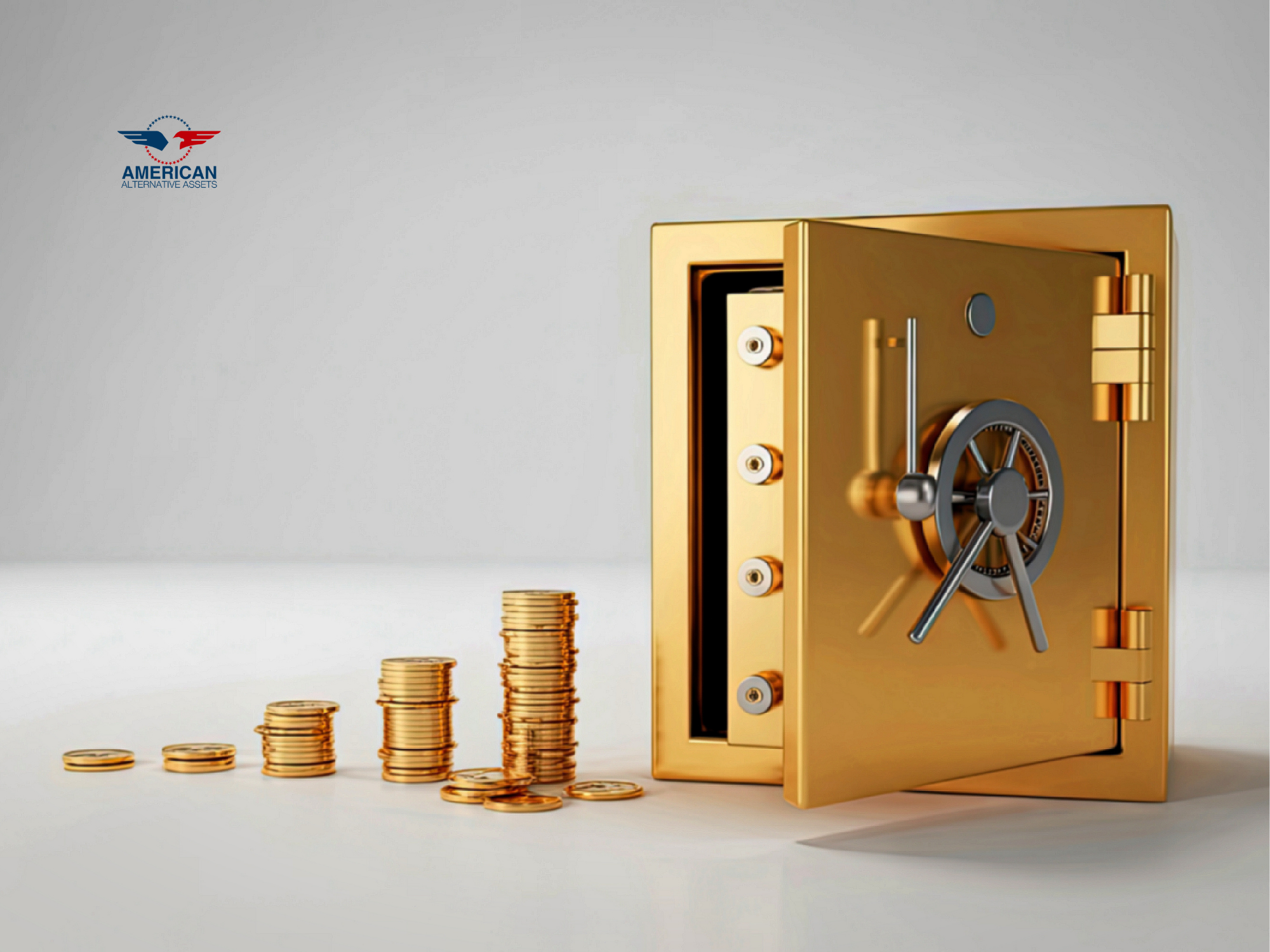 Gold safe with coins